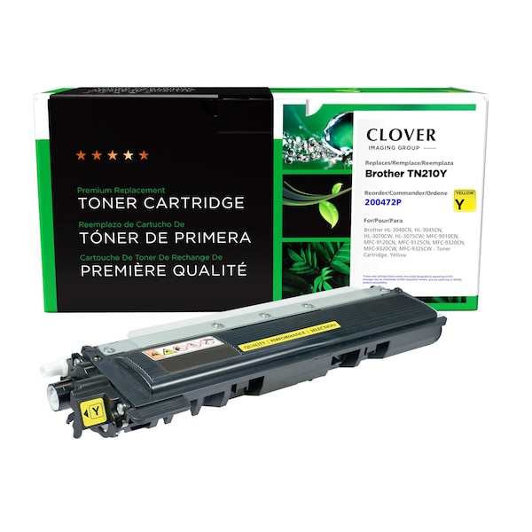 Cig Clover Imaging Remanufactured Yellow Toner Cartridge for Brother TN210 200472P - main
